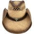 Raffia Straw Western Cowboy Hats with Bull Buckle and Strap - High Quality Breathable Design