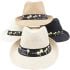 Breathable Straw Adult Trilby Fedora Hat Set with Palm Trees Print Band