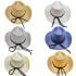 Baby Kid's Straw Cowboy Sun Summer Hat Set with Ear Flaps