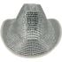 Silver Discoball Costume Cowboy Hats - Mirror Glitter Cowgirl Hats