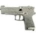 Silver Rhinestone Beretta Gun Belt Buckle