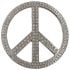 Silver & Rhinestones Peace Sign Belt Buckle