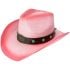 Star Turquoise Bead Band Pink Western Cowboy Hat in Black Shade