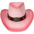 Star Turquoise Bead Band Pink Western Cowboy Hat in Black Shade
