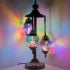 Egg Shaped Handmade Mosaic Floor Lamps with Rainbow Hues 3 Globes - Without Bulb