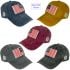 Embroidered USA Flag Vintage Design Caps with Assorted Colors