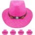 Pink Straw Paper Western Cowgirl Hat