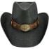 Black Cowboy Hats with Quality Leather Band and Bull Buckle