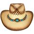 Breathable Raffia Straw Brown Cowboy Hat with Beaded Band