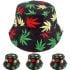 Rasta Colored Marijuana Print Bucket Hat