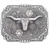 Longhorn Belt Buckles for Women - Floral Silver Design