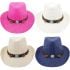Unisex Mixed Paper Straw Western Cowboy Hat
