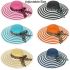 Elegant Wide Brim Ribbon Bow Beach Hat