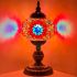 Red Flower Tiffany Style Moroccan Lamp - Without Bulb