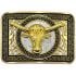 Vintage Bull Belt Buckle Square Golden Design