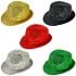 Eye-Catching Sparkling Sequin Party Trilby Fedora Hat Set