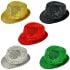 Eye-Catching Sparkling Sequin Party Trilby Fedora Hat Set