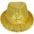 Sparkling Gold Sequin Party Adult Trilby Fedora Hat