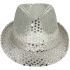 Sparkling Silver Sequin Party Trilby Fedora Hat