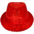 Sparkling Red Sequin Trilby Fedora Hat