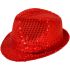 Sparkling Red Sequin Trilby Fedora Hat