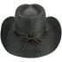 Vintage Black Cowboy Hat with High Quality Bull Buckle and Floral Emroidered Band
