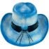Vintage Blue Cowgirl Hats with High Quality Floral Embroidered Band and Bull Buckle - Cowboy Hats