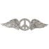 Winged Peace Symbol Belt Buckle