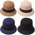 Plain Straw Sun Bucket Hat