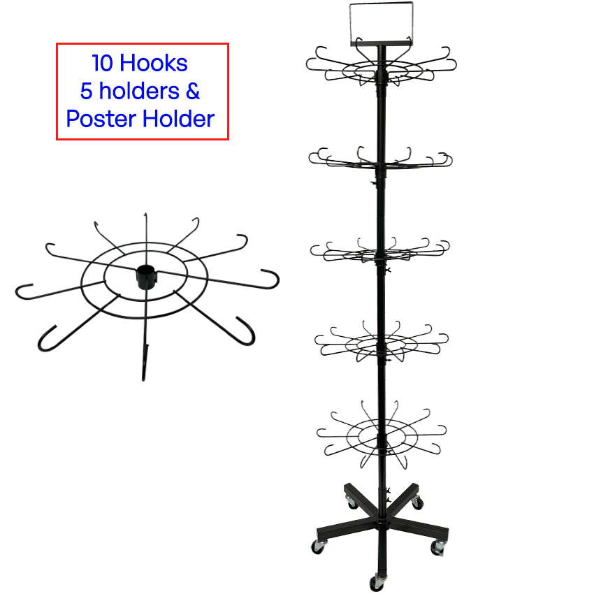 Multipurpose Display Racks - 10 Hooks