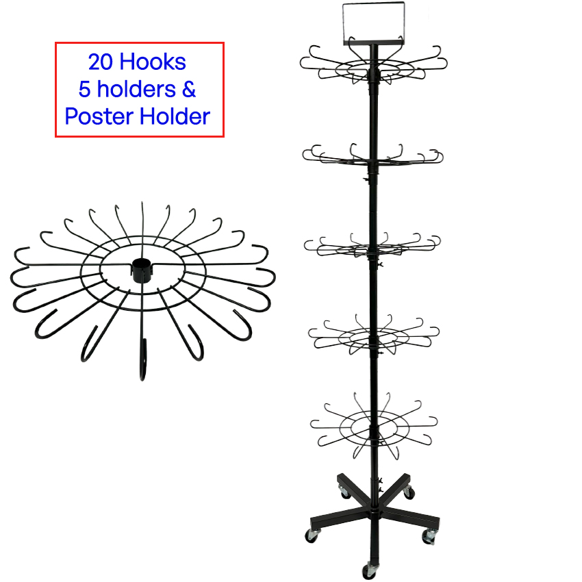 Multipurpose Display Racks - 20 Hooks