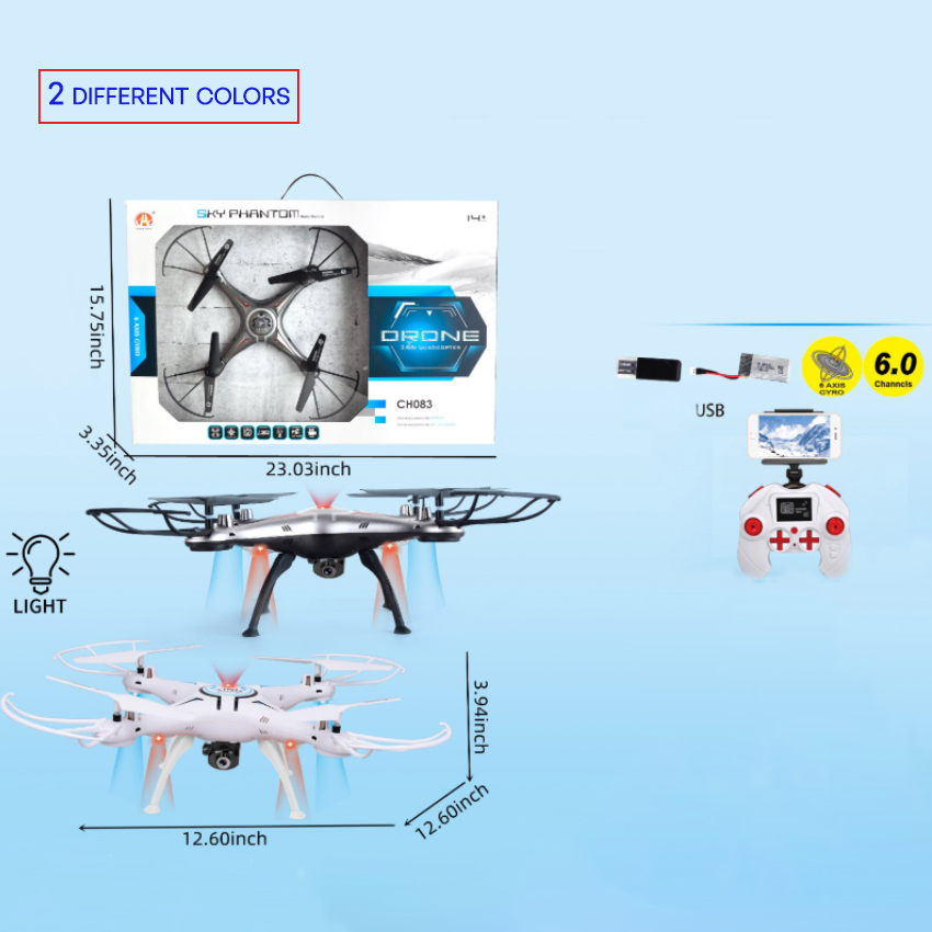 RC Drone Set - White & Black | 2 Drones in Set