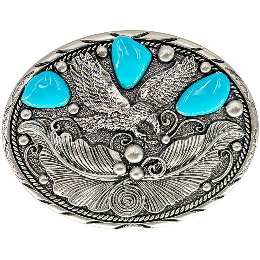 Big Blue Stone Eagle BELT BUCKLE