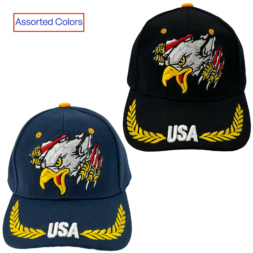 Hunting Eagle Embroidered CAPS with Assorted Colors - USA design