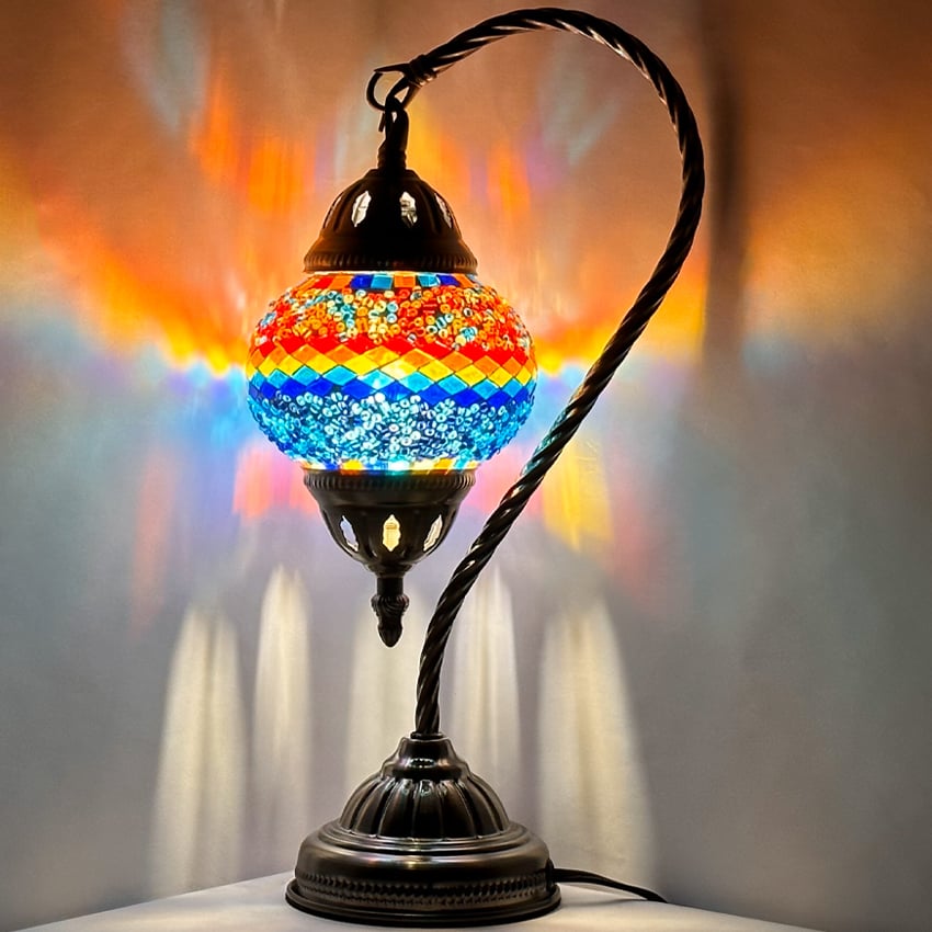 Rainbow Mosaic LAMPs with Swan Neck Design - Withoub Bulb