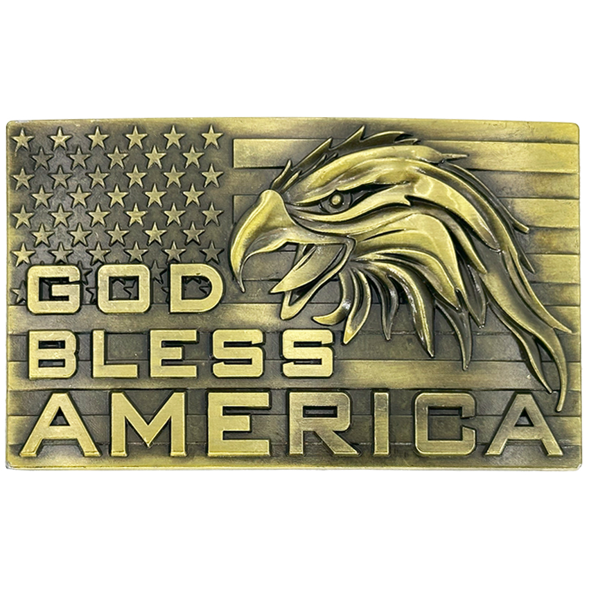 God Bless America Eagle BELT Buckle 