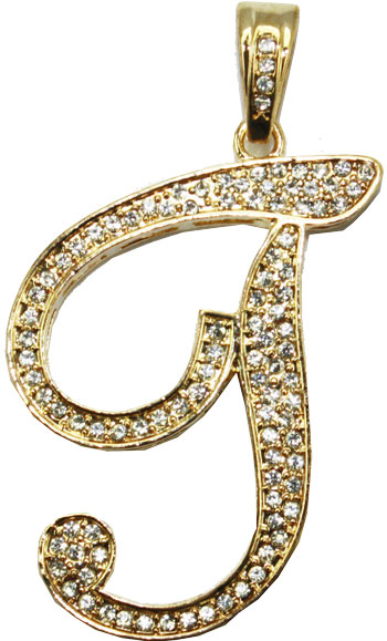 GOLD J Initial Dog Tags