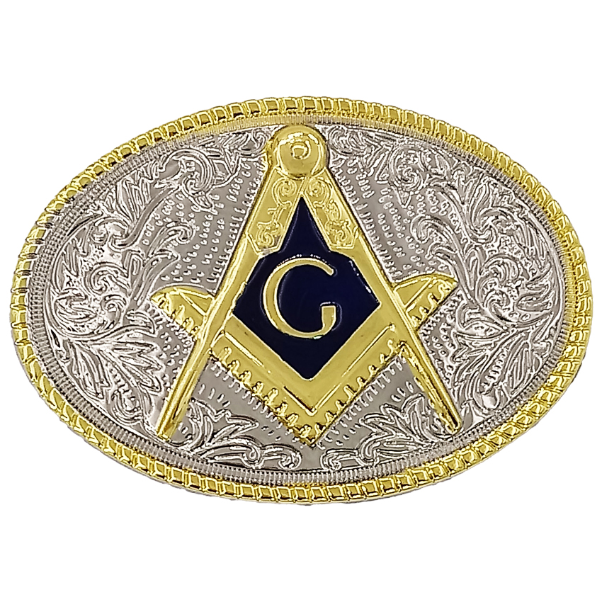 GOLD & Silver Mason Belt Buckle