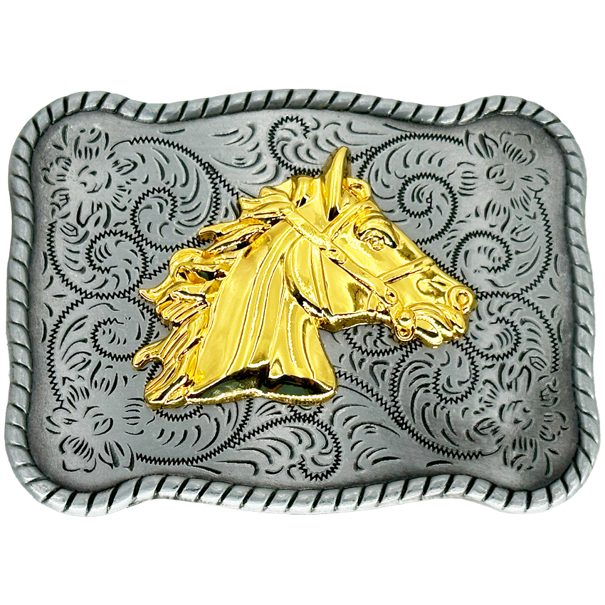 Horse Belt Buckles Golden Head Design