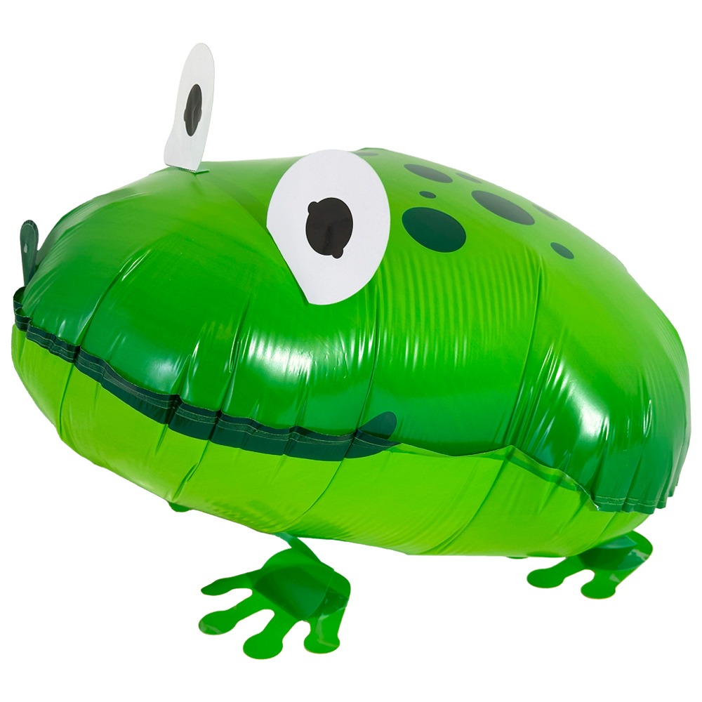 Green Smiling Frog Pet Walking BALLOONs | 10 Pcs