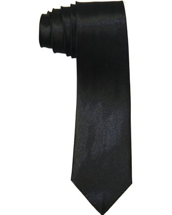 Wide Plain Solid Black TIE