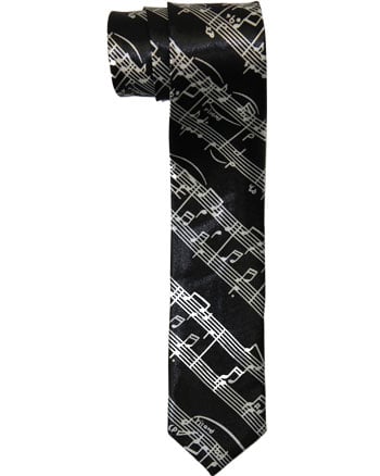 Music Notes Patterned Slim TIE