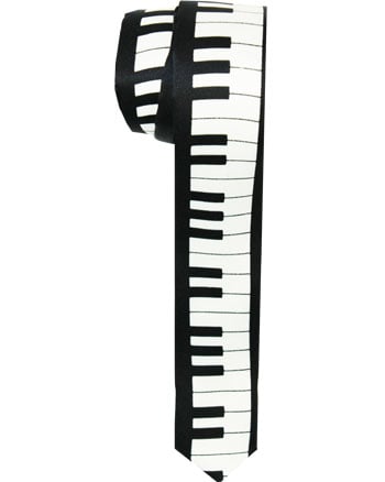Piano Patterned Slim TIE