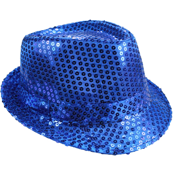Sparkling Blue Sequin Trilby Fedora HAT