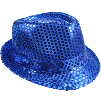 Sparkling Blue Sequin Trilby Fedora Hat