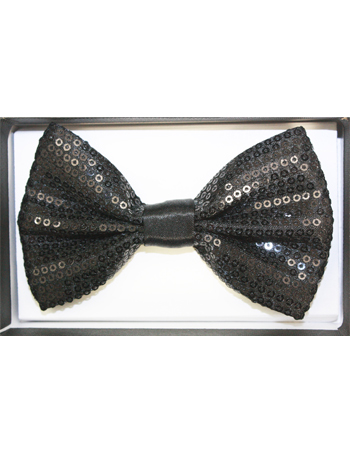 SEQUIN Black Adult Bowtie