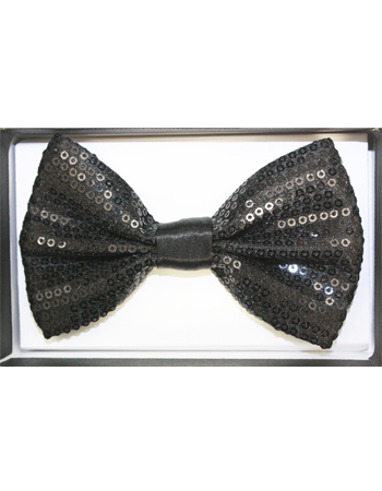 Sequin Black ADULT Bowtie