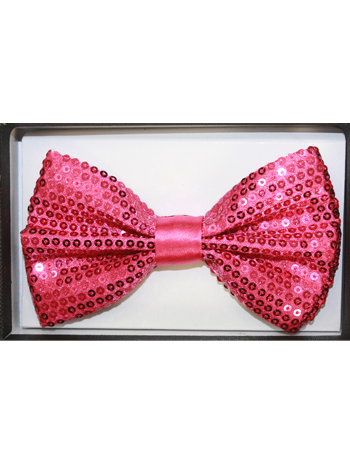 SEQUIN Hot Pink Adult Bowtie