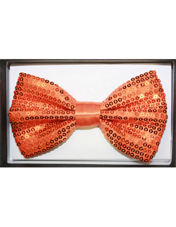 Sequin Orange Adult Bowtie