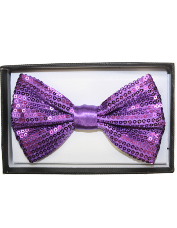 Sequin Purple Adult Bowtie